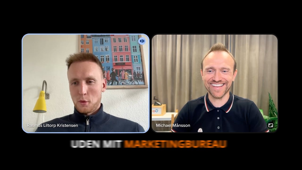 Rasmus fra Vejle Algerens og Michael fra Adtimize i videosamtale